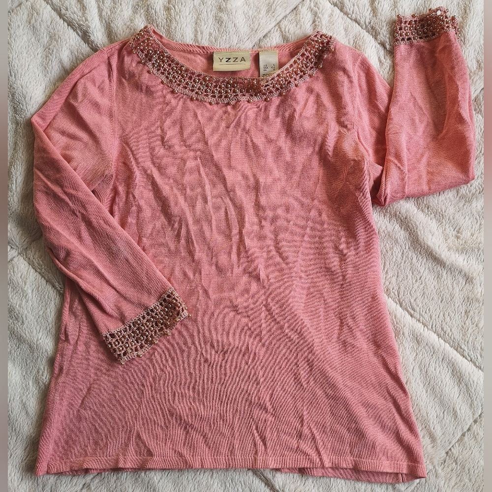 YZZA shirt with pearls